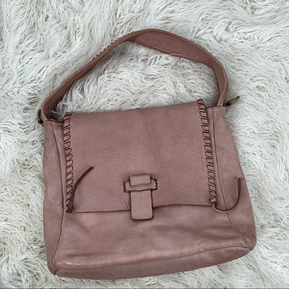 Tulipani Blush Pink Leather Bag Made in Italy